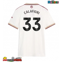 Camisa de Futebol Arsenal Riccardo Calafiori #33 Equipamento Alternativo Mulheres 2025-26 Manga Curta